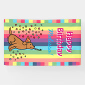 Fox Red Labrador Birthday Party Confetti Banner (Horizontal)