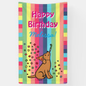 Fox Red Labrador Birthday Party Confetti Banner (Vertikal)