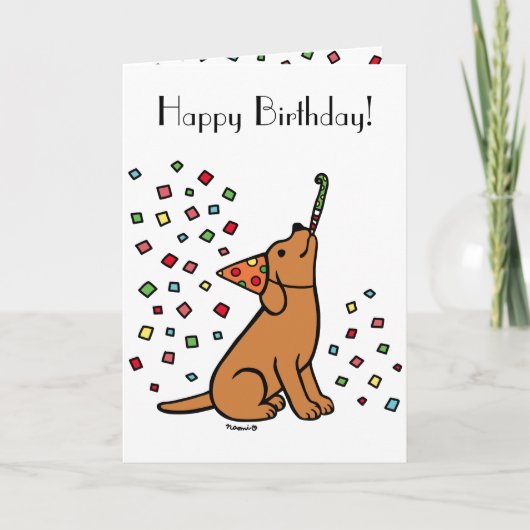Fox Red Labrador Birthday Party Confetti Karte (Vorderseite)
