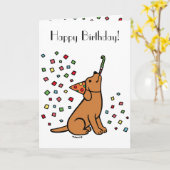 Fox Red Labrador Birthday Party Confetti Karte (Gelbe Blume)