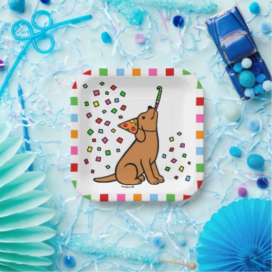 Fox Red Labrador Birthday Party Confetti Pappteller (Party)