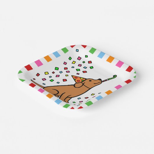 Fox Red Labrador Birthday Party Confetti Pappteller (Gewinkelt)