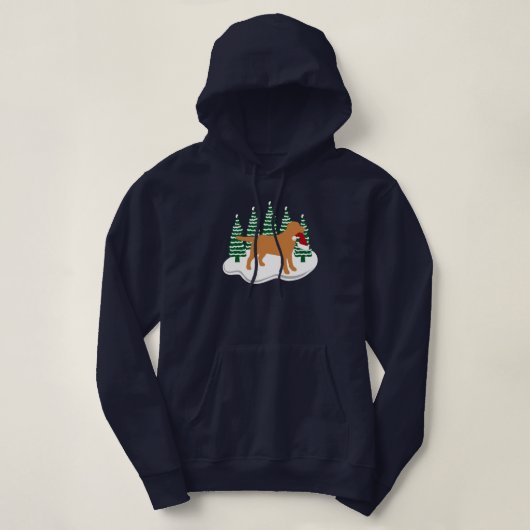 Fox Red Labrador Christmas Evergreen Trees Hoodie (Design vorne)