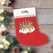 Fox Red Labrador Christmas Evergreen Trees Kleiner Weihnachtsstrumpf