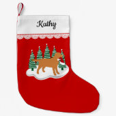 Fox Red Labrador Christmas Evergreen Trees Kleiner Weihnachtsstrumpf (Vorderseite)