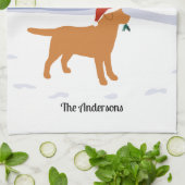 Fox Red Labrador Christmas Evergreen Weihnachtsman Geschirrtuch (Gefaltet)