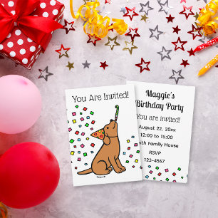 Fox Red Labrador Confetti Geburtstagspartei Einladung