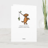 Fox Red Labrador Fishing Cartoon Karte (Rückseite)