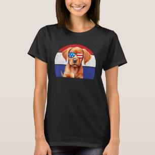 Fox Red Labrador Mama Vater Flag Labrador Retrieve T-Shirt