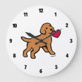 Fox Red Labrador Puppy Little Heart Große Wanduhr (Vorderseite)