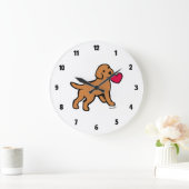 Fox Red Labrador Puppy Little Heart Große Wanduhr (Zuhause)