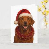 Fox red Labrador Retriever Christmas card Karte (Gelbe Blume)