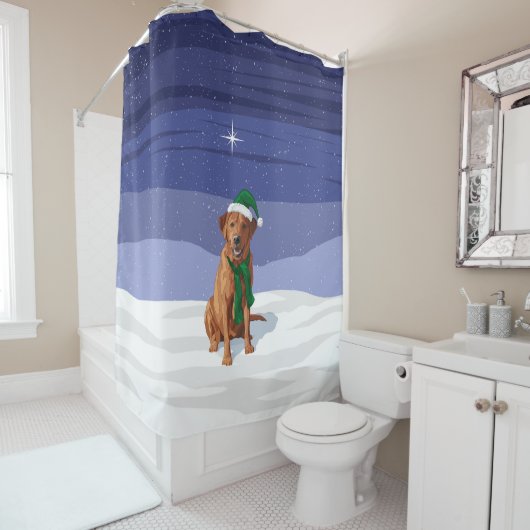 Fox Red Labrador Retriever Christmas Dog Duschvorhang (Beispiel)