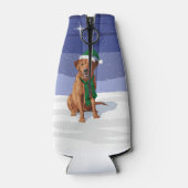 Fox Red Labrador Retriever Christmas Dog Flaschenkühler (Rückseite)