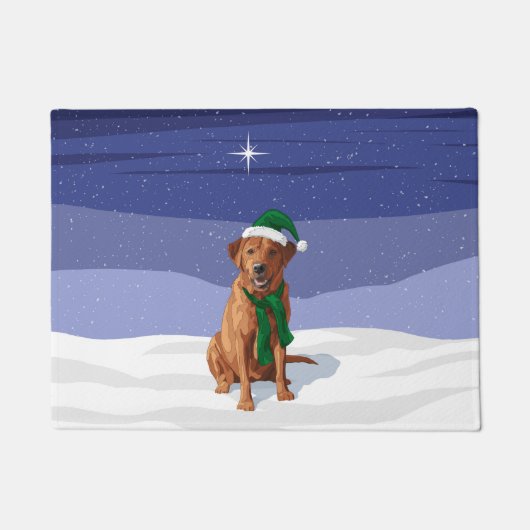 Fox Red Labrador Retriever Christmas Dog Fußmatte (Vorderseite)