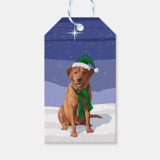 Fox Red Labrador Retriever Christmas Dog Geschenkanhänger (Vorderseite)