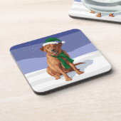 Fox Red Labrador Retriever Christmas Dog Getränkeuntersetzer (Linke Seite)