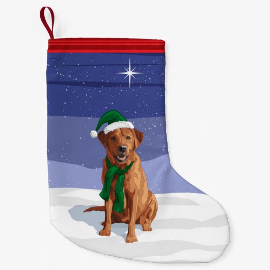 Fox Red Labrador Retriever Christmas Dog Kleiner Weihnachtsstrumpf (Vorderseite)