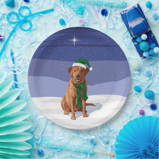Fox Red Labrador Retriever Christmas Dog Pappteller (Party)