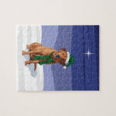 Fox Red Labrador Retriever Christmas Dog Puzzle (Horizontal)