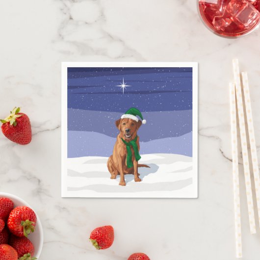 Fox Red Labrador Retriever Christmas Dog Serviette (Beispiel)