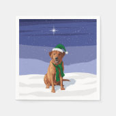 Fox Red Labrador Retriever Christmas Dog Serviette (Vorderseite)