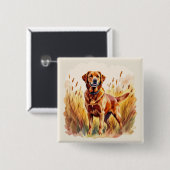 Fox Red Labrador Retriever Dog Button (Vorne & Hinten)