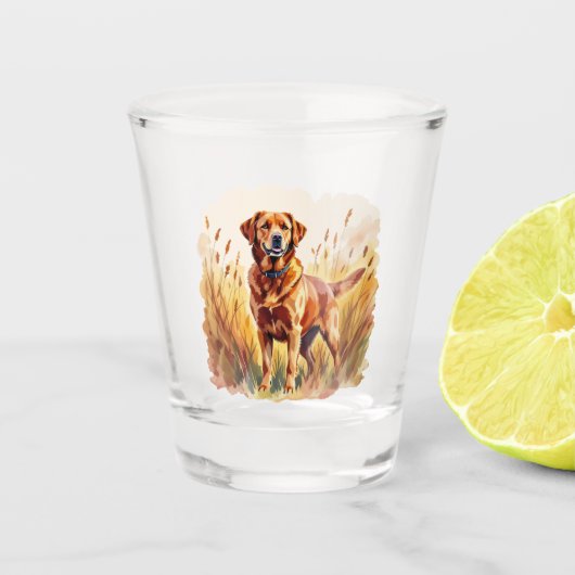 Fox Red Labrador Retriever Dog Schnapsglas (Vorderseite)