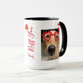 Fox Red Labrador Retriever mit Red Heart Brillen Tasse (VorderseiteRechts)