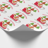 Fox Red Labrador Silhouette Christmas Sleigh Geschenkpapier (Ecke)