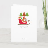 Fox Red Labrador Silhouette Christmas Sleigh Karte (Rückseite)