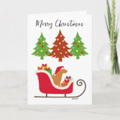 Fox Red Labrador Silhouette Christmas Sleigh Karte (Vorderseite)