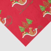 Fox Red Labrador Silhouette Christmas Sleigh Red Seidenpapier (Detail)