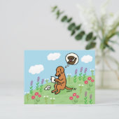 Fox Red Labrador und Brief von einem Freund Postkarte (Stehend Vorderseite)