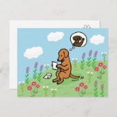 Fox Red Labrador und Brief von einem Freund Postkarte (Vorne/Hinten)