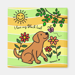 Fox Red Labrador und Green Citrus Colors Magnet
