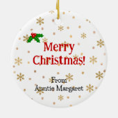 Fox Red Labrador und Santa Christmas Cartoon Keramik Ornament (Hinten)