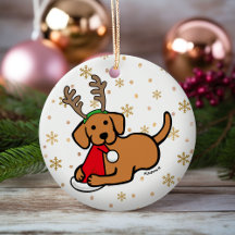 Fox Red Labrador und Santa Christmas Cartoon
