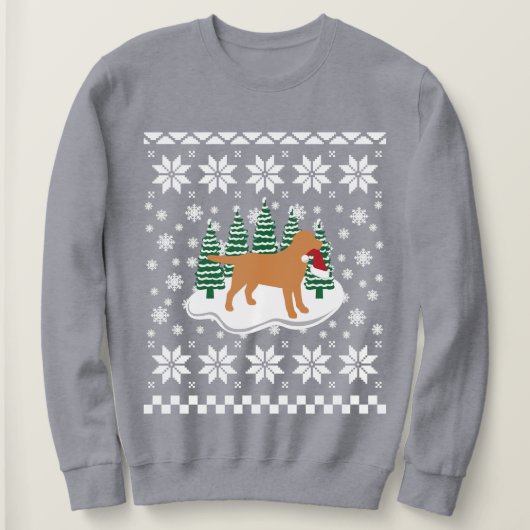 Fox Red Labrador Weihnachten Evergreen Snowflakes Sweatshirt (Design vorne)