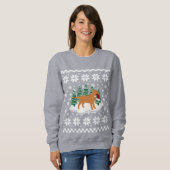 Fox Red Labrador Weihnachten Evergreen Snowflakes Sweatshirt (Vorne ganz)