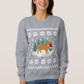 Fox Red Labrador Weihnachten Evergreen Snowflakes Sweatshirt (Vorderseite)
