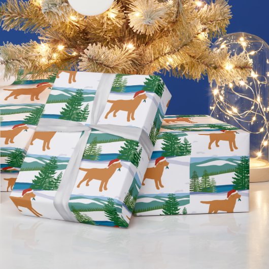 Fox Red Labrador Weihnachtsansicht Geschenkpapier (Feiertage)
