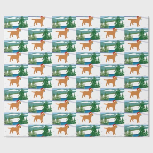 Fox Red Labrador Weihnachtsansicht Geschenkpapier (Flach)