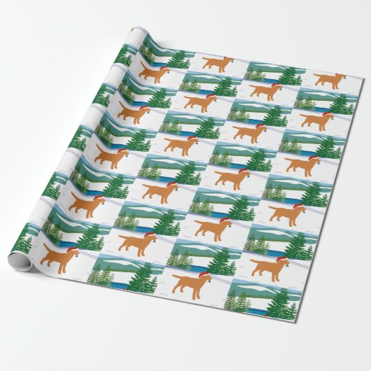 Fox Red Labrador Weihnachtsansicht Geschenkpapier (Ungerollt)