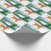Fox Red Labrador Weihnachtsansicht Geschenkpapier (Ecke)