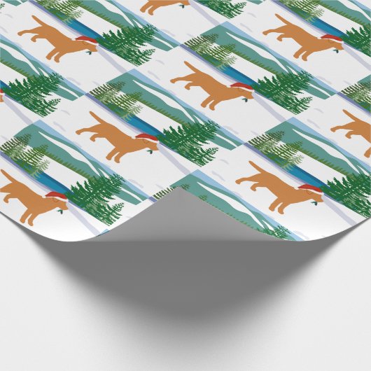 Fox Red Labrador Weihnachtsansicht Geschenkpapier (Ecke)