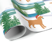 Fox Red Labrador Weihnachtsansicht Geschenkpapier (Rolleneckpunkt)