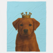 Fox Red Labrador Welpe in Gold Crown Niedlich Fleecedecke (Vorderseite)