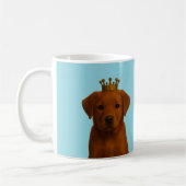Fox Red Labrador Welpe in Gold Crown Niedlich Kaffeetasse (Links)