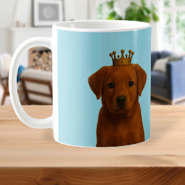 Fox Red Labrador Welpe in Gold Crown Niedlich Kaffeetasse